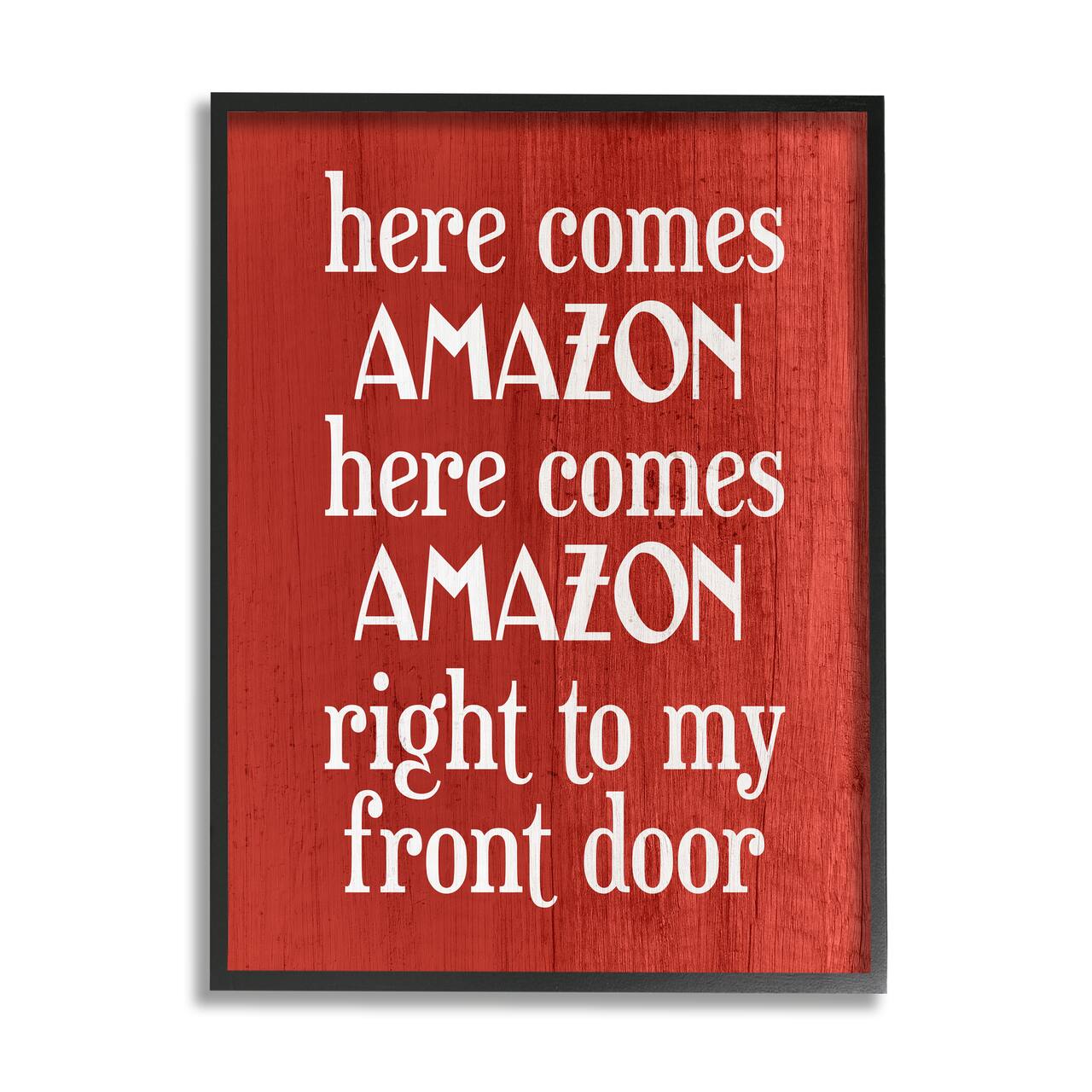 Stupell Industries Here Comes Amazon Funny Song Framed Giclee Art